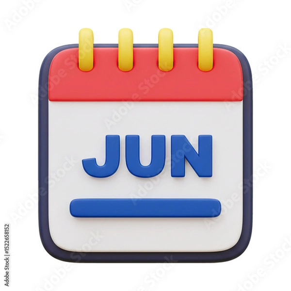 Obraz Calendário Junho Renderizado em 3D