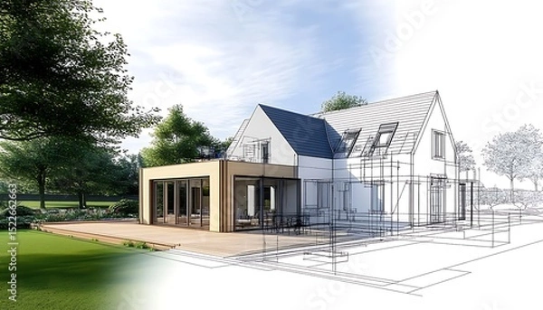 Fototapeta House project evolution , 