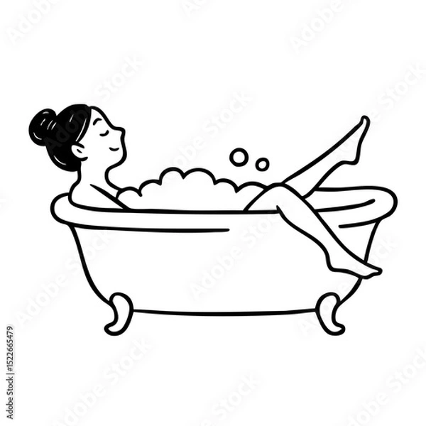 Fototapeta バスタイム　線画　手書き