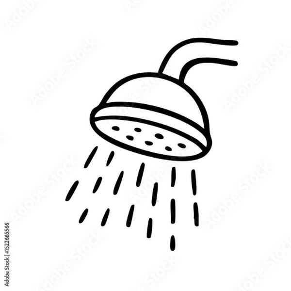 Obraz シャワー　線画　手書き