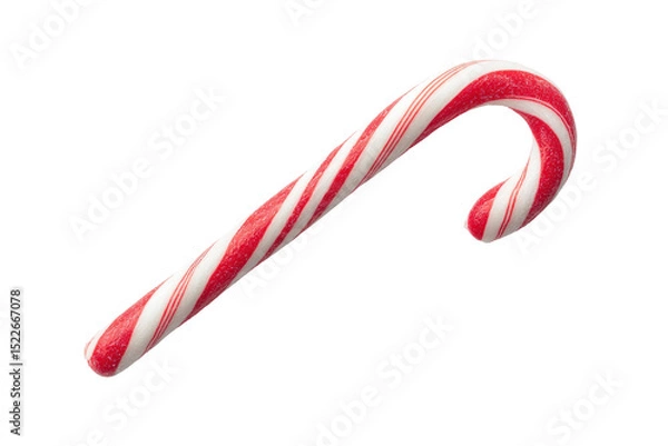 Fototapeta Classic red and white candy cane on black background, cut out