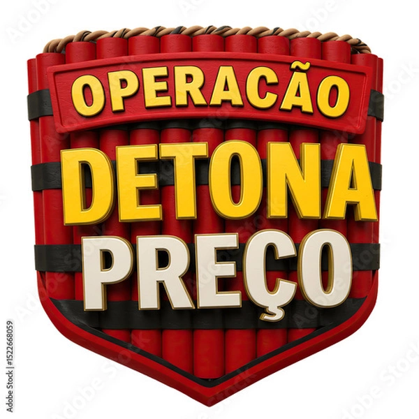 Obraz Operação Detona Preço Escudo com Dinamites em 3D