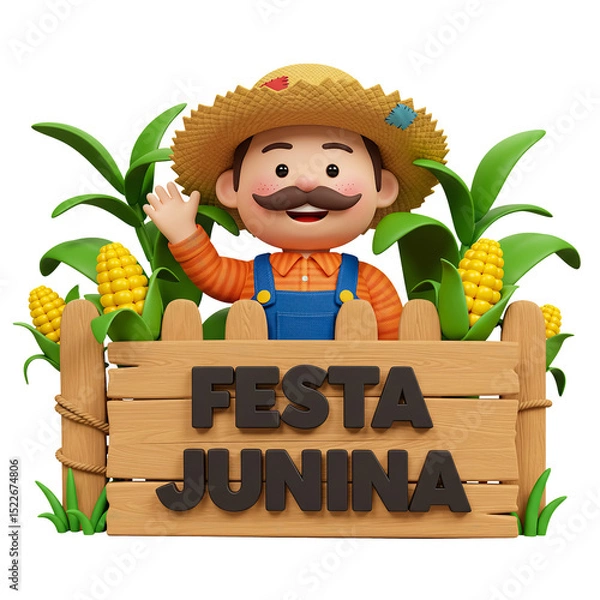 Obraz Caipira no Milharal de Festa Junina