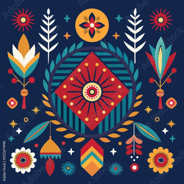 Obraz bohemian style vector graphics of patterns