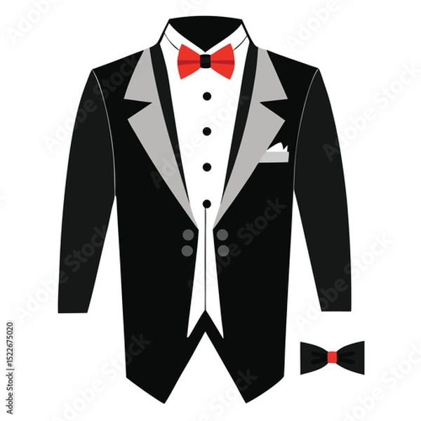 Obraz digital illustration of a formal black tuxedo set
