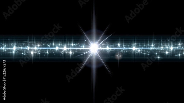 Obraz Abstract sparkling light effect on a dark background with a starburst design