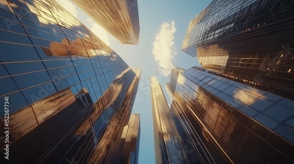 Obraz Reflective Skyscraper Business Office Buildings