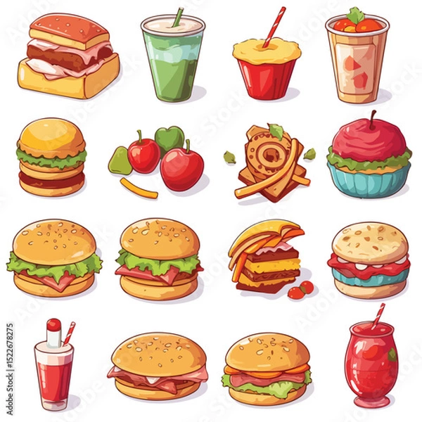 Fototapeta Professional Food Icons Set Vector Illustration for Various Usage
