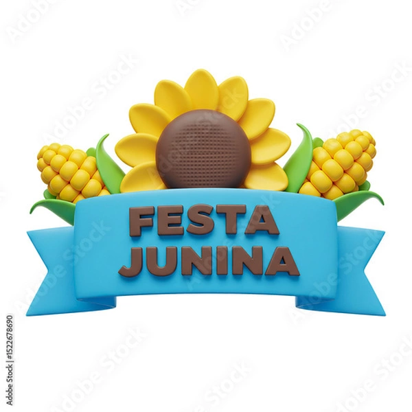 Obraz Selo Festa Junina Com Fita Azul