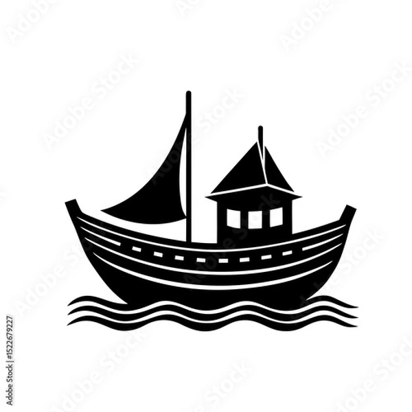 Fototapeta ship silhouette vector