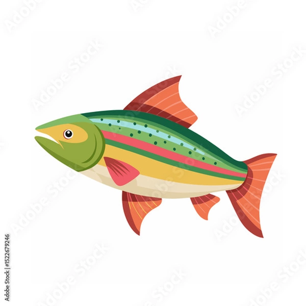 Fototapeta fish on a green background
