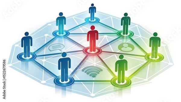 Fototapeta Global network connection teamwork collaboration people communication