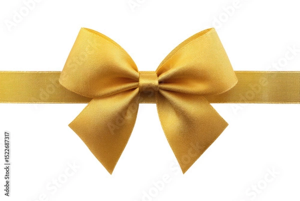 Fototapeta Elegant yellow bow tie with ribbon on black background, cut out
