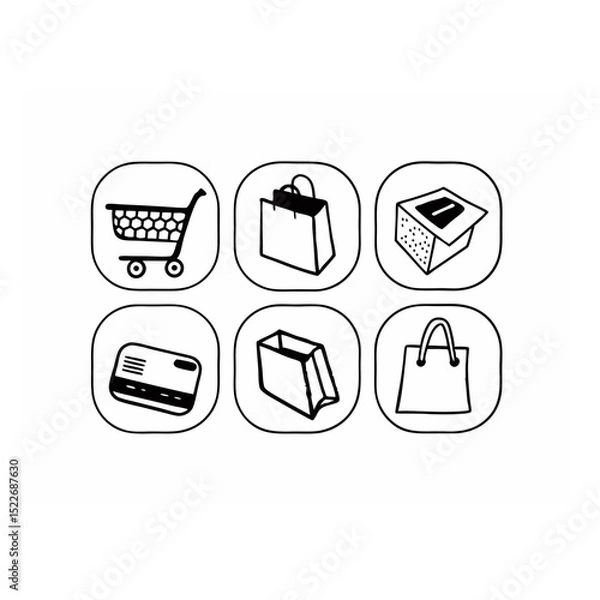 Fototapeta set of icons for web design