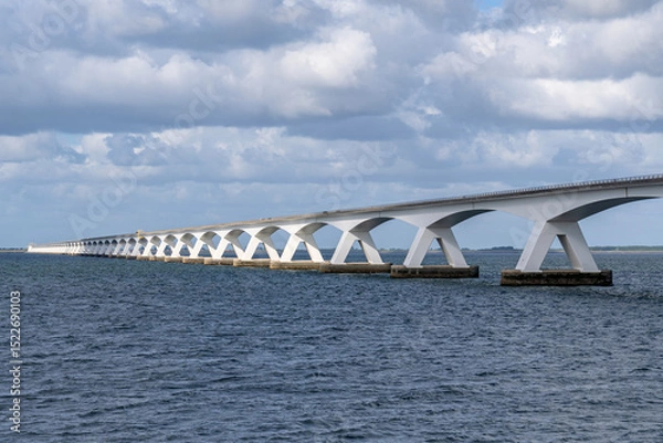 Obraz The Zeelandbrug (Zeeland Bridge). With a total length of 5,022 meters it is the longest bridge in the Netherlands.