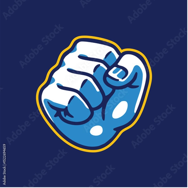 Obraz fist logo vector illustration isolated dark background