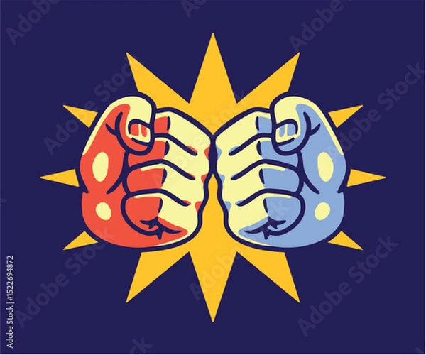 Obraz fist bump vector illustration isolated dark background