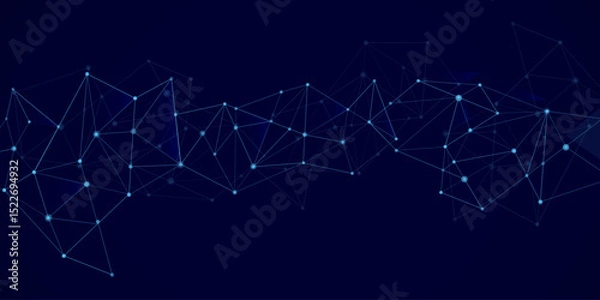Obraz Abstract technology Network background with polygonal shapes on white Vector nodes, digital connection, science technology, data structure, layout, connected points, web.