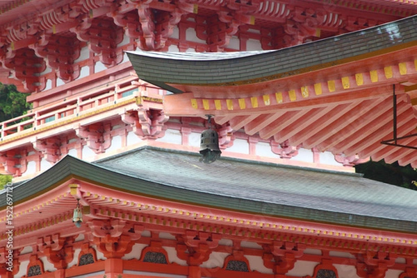 Obraz Details of japanese architecture (buddhist temple at Hiei Mount)