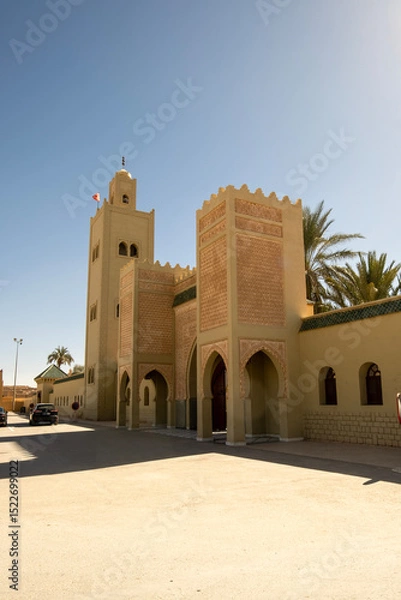 Obraz Rissani, Morocco - The large square with the facade of historic building,  Erg Chebbi Sahara desert, North Africa
