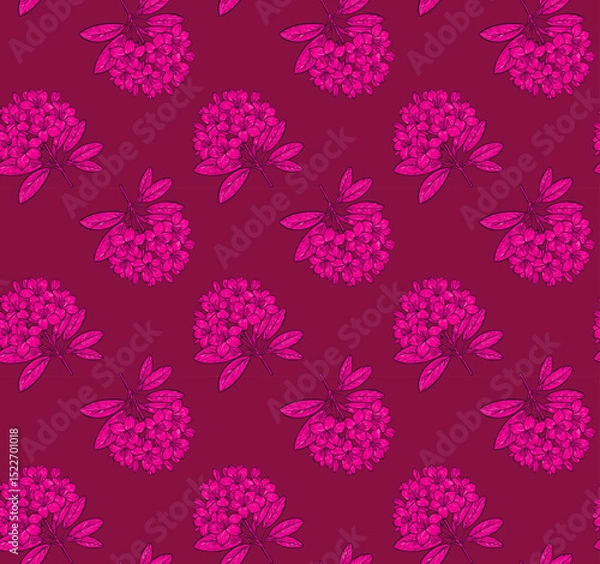 Obraz Seamless vector pattern with rhododendron flowers