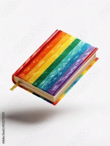 Obraz Rainbow Book Symbolizing LGBTQ+ Knowledge, Literature and Pride Education