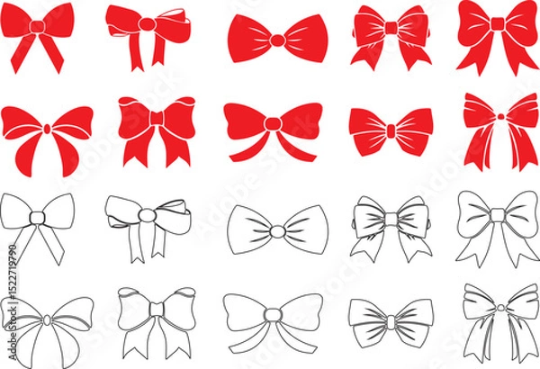 Fototapeta red bow, red ribbon, red bow tie, red christmas bow, red bow icon, red hair bow, red bow graphic, red bow silhouette, ribbon bow, gift bow, simple bow, decorative bow, bow illustration, bow pattern, b