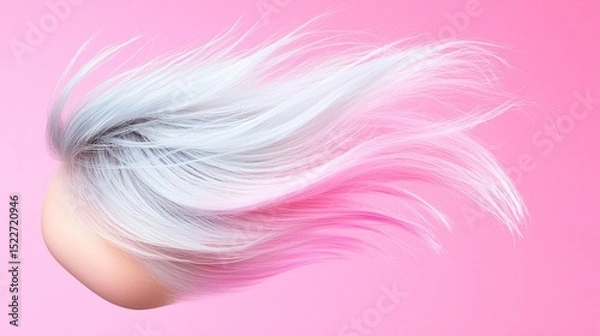 Obraz Abstract Fluffy Hair with Pink and White Ombre on Pink Background