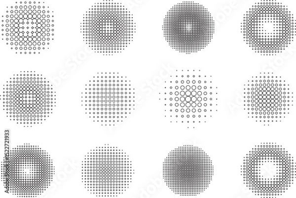 Fototapeta abstract,halftone,dot pattern,grayscale,minimalist,minimal,simple,geometric,circular,radial,monochrome,symmetrical,repetitive,seamless,textured,gradient,futuristic,digital,hi-tech,modern,clean
