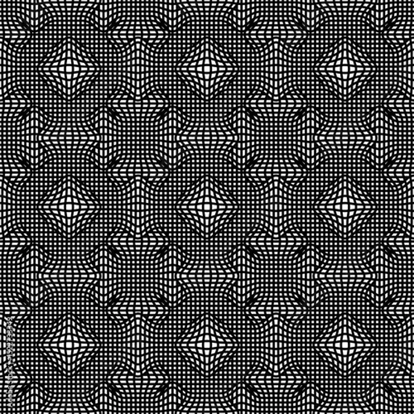 Fototapeta Black and white geometric linear optical illusion pattern
