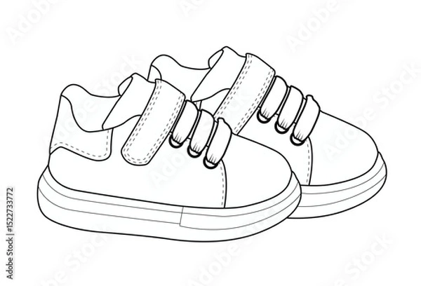 Obraz baby boy sneaker  shoes drawing royalty sketch style vector illustration template design