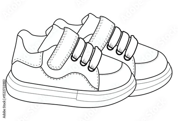 Obraz baby boy sneaker  shoes drawing royalty sketch style vector illustration template design