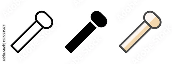 Fototapeta Multipurpose tree nail vector icon in outline, glyph, filled outline style. Three icon style variants in one pack.