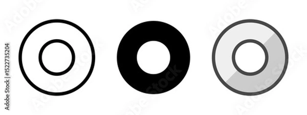 Fototapeta Multipurpose washer vector icon in outline, glyph, filled outline style. Three icon style variants in one pack.
