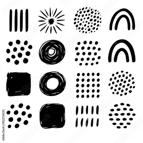 Fototapeta Abstract Graphic Elements in Minimal Style