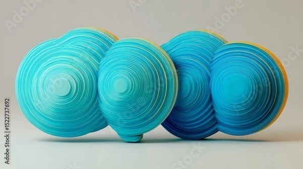 Fototapeta abstract two bubble talk or comment sign symbol. 3d render.