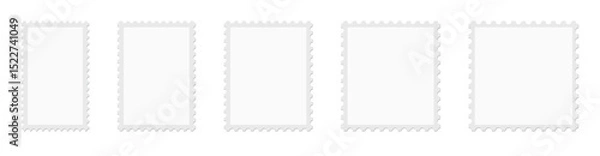 Fototapeta Postage stamp. Blank postage postmark. Empty mail delivery template.