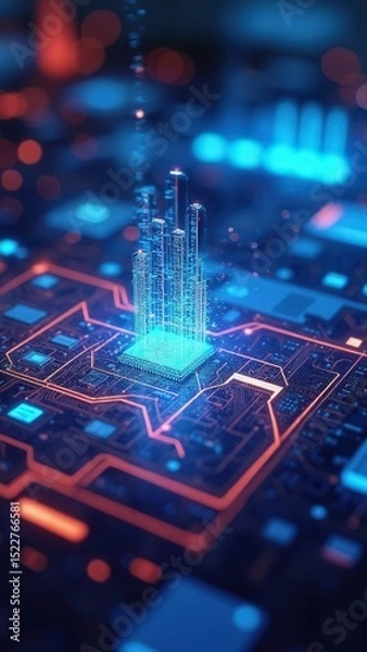 Fototapeta Digital information marketing leverages technology and digital platforms to meet customer needs, creating modern and effective experiences. It utilizes digital data to enhance marketing strategy.