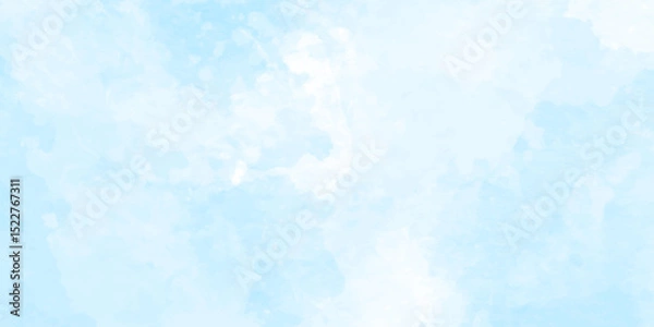 Obraz Soft sky-blue paint aquarelle hand-painted watercolor background design. beautiful bright blue paper texture. grunge effect light sky-blue shades watercolor background. watercolor scraped background.