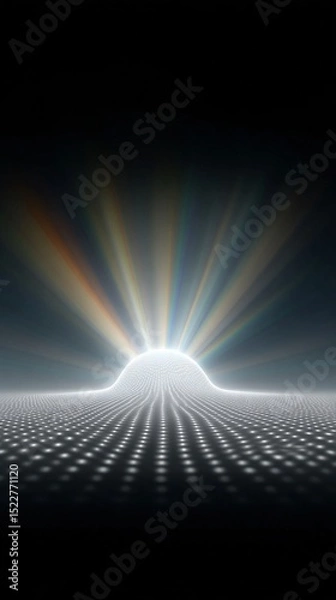 Obraz Abstract Radial Light Pattern with Glowing Sphere