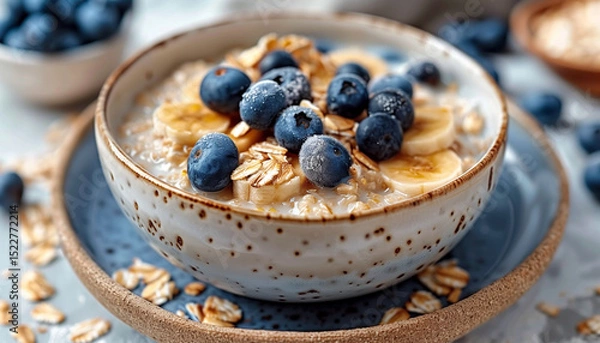 Fototapeta Breakfast. Muesli with fresh berries and nuts.