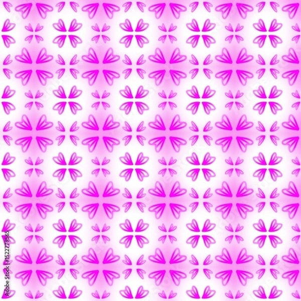 Fototapeta Seamless pattern with pink flowers