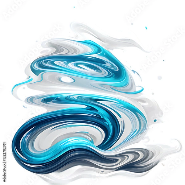 Fototapeta Swirl liquid abstract flow with blue color accent