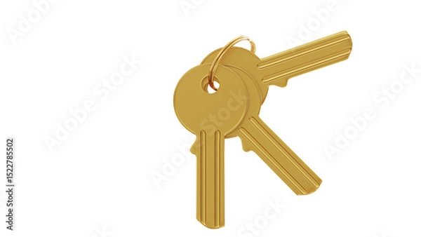 Obraz golden key 3D rendering
