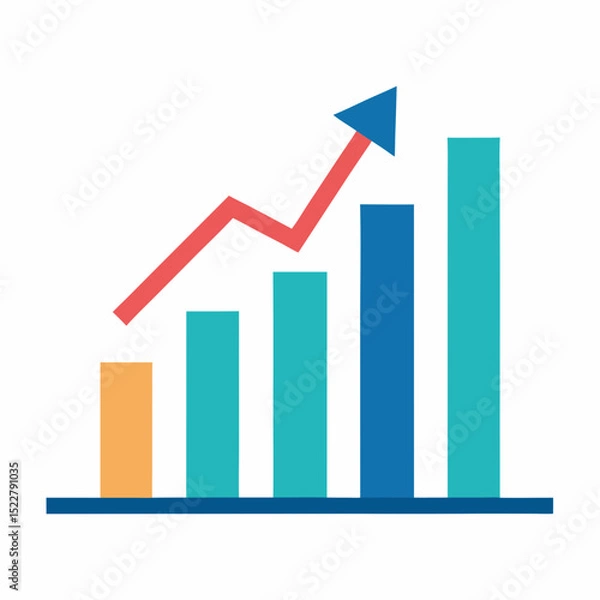 Fototapeta business chart with arrow