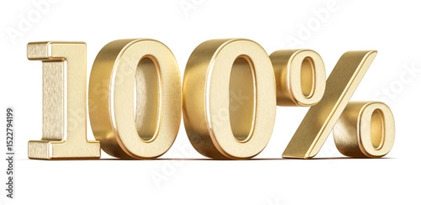 Obraz 100 Percent Sign Golden 3D Number Discount