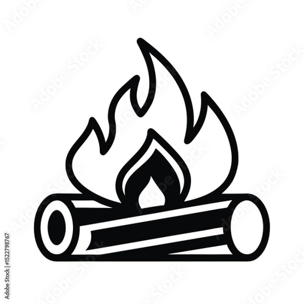 Fototapeta Firewood Icon Outline Vector Illustration