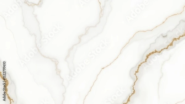 Fototapeta Elegant marble texture in white and gold veins, luxury style perfect for branding or interiors.