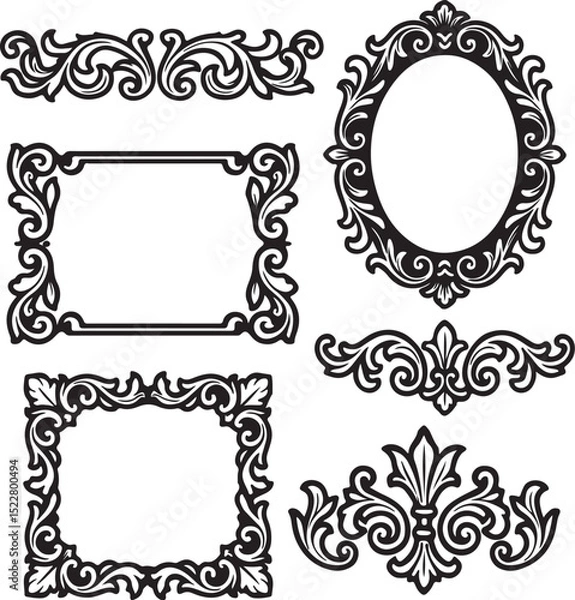 Fototapeta set of decorative frames