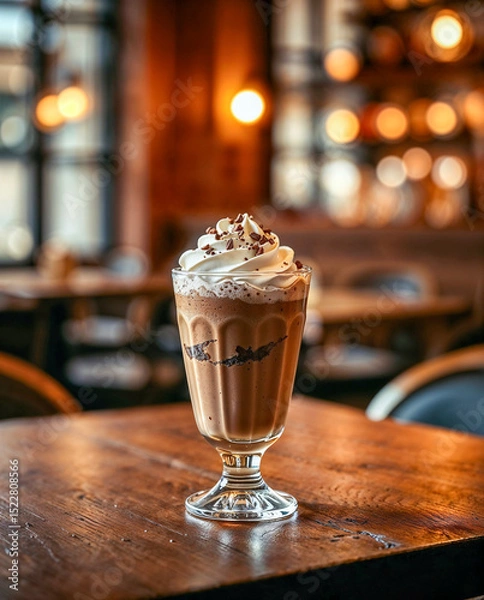 Obraz Chocolate Milkshake in Rustic Café
